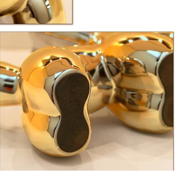 Gold ceramic Balloon Dog Sculpture small 4.5 inches - Picture 4 of 5